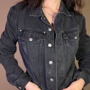 VERSACE Black Denim Jean Jacket
